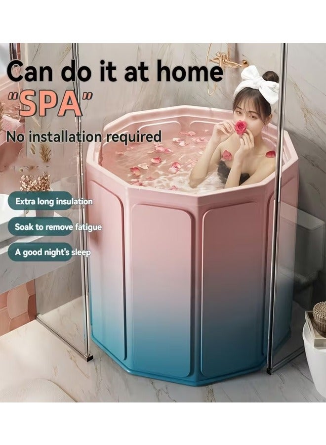 Beauenty Waterproof Portable Folding Soaking Spa Bathtub Barrel, Household Shower Bathing Tubs, Bathroom Family Separate Spa Tub For Adults And Kid  70cm - Image 1